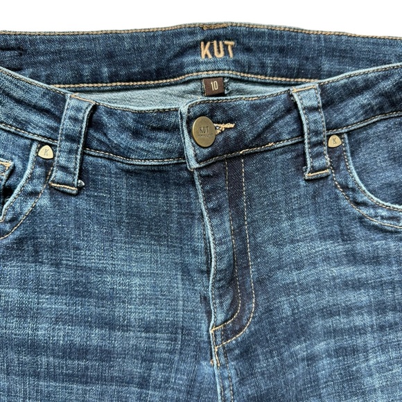 KUT From The Kloth Blue‎ Mid Rise Straight Leg Denim Jeans | Women’s Size 10 - Picture 3 of 12